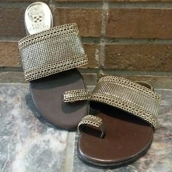 Vince Camuto Gold Slides. Price Firm - Picture 2 of 5